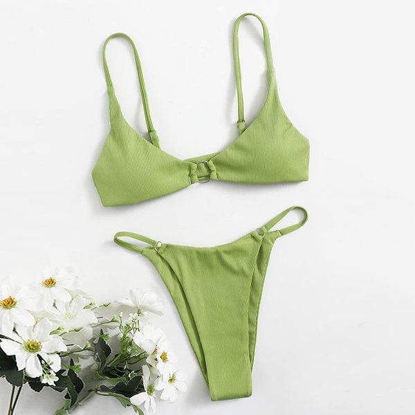 women's swimwear 2022 green bikinis swimsuits push up women ribbed biquini ring linked bathing suits solid bikini set thong, White;black
women's swimwear 2022 green bikinis swimsuits push up women ribbed biquini ring linked bathing suits solid bikini set thong, White;black