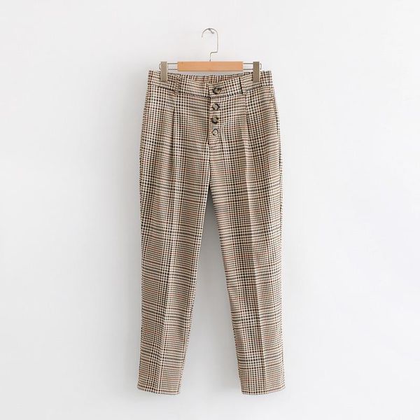 women's pants & capris asds women plaid houndstooth pockets button pleated female casual chic ankle length trousers pantalones mujerwxk, Black;white
women's pants & capris asds women plaid houndstooth pockets button pleated female casual chic ankle length trousers pantalones mujerwxk, Black;white