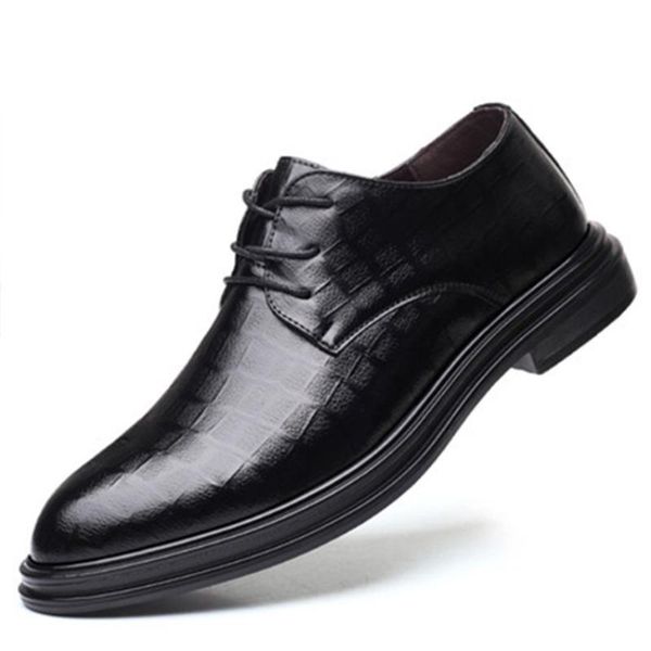 dress shoes 2021 men's leather business young marriage inner height slip-on flat casual fashion pointed toe, Black
dress shoes 2021 men's leather business young marriage inner height slip-on flat casual fashion pointed toe, Black