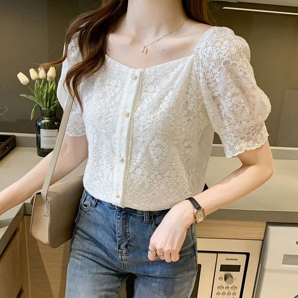 women's blouses & shirts qoerlin women lace chic summer solid sweet retro french gentle short sleeves elegant loose blouse female, White
women's blouses & shirts qoerlin women lace chic summer solid sweet retro french gentle short sleeves elegant loose blouse female, White