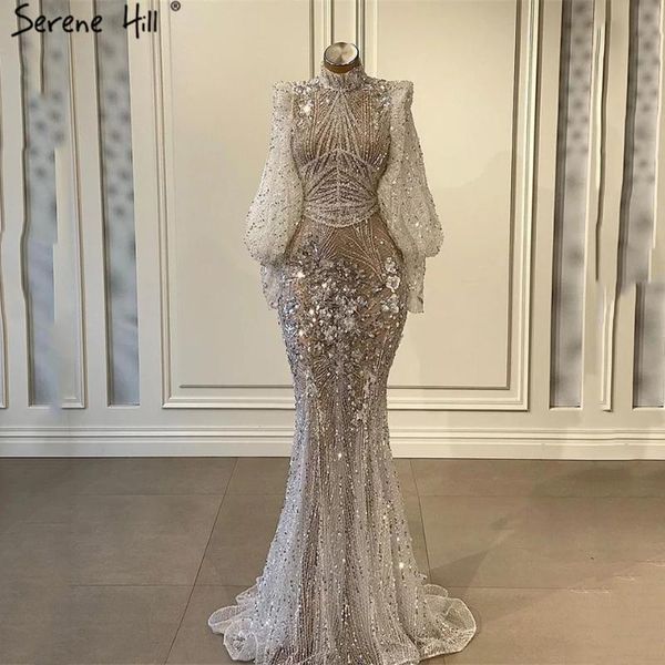 party dresses serene hill silver luxury beaded mermaid evening gown 2021 diamond high neck long sleeves for women formal dress cla71036, White;black
party dresses serene hill silver luxury beaded mermaid evening gown 2021 diamond high neck long sleeves for women formal dress cla71036, White;black