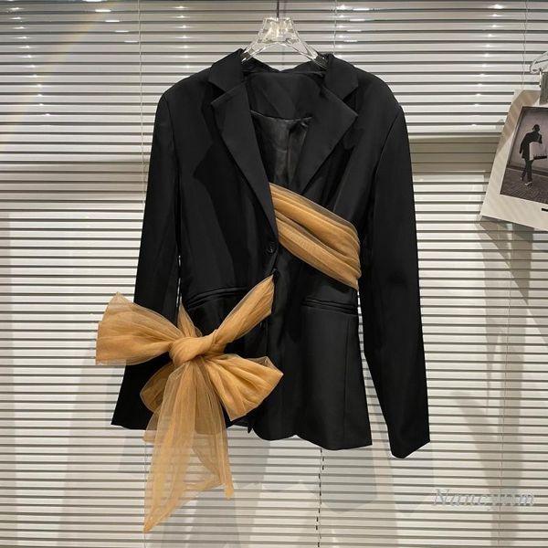 women's suits & blazers blazer women 2021 autumn mesh bandage lace-up design fashion suit coat veste femme casaco feminino nancylim, White;black
women's suits & blazers blazer women 2021 autumn mesh bandage lace-up design fashion suit coat veste femme casaco feminino nancylim, White;black