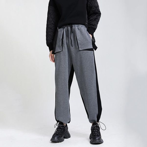 women's pants & capris drawstring big pockets long gray high waist trousers loose fit women fashion tide spring autumn 2021 1dd3913, Black;white
women's pants & capris drawstring big pockets long gray high waist trousers loose fit women fashion tide spring autumn 2021 1dd3913, Black;white