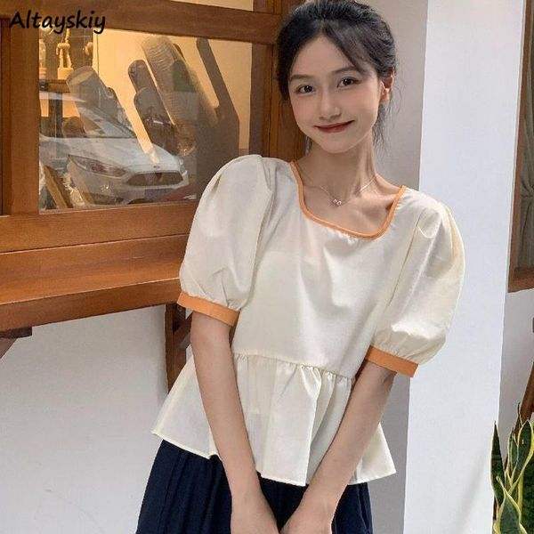 women's blouses & shirts women panelled square collar design retro gentle french style puff shorts sleeve all-match ruffles woman ins, White
women's blouses & shirts women panelled square collar design retro gentle french style puff shorts sleeve all-match ruffles woman ins, White