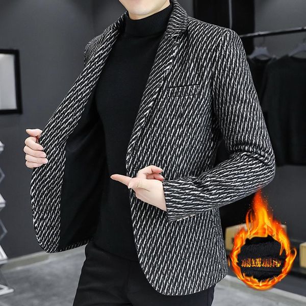 men's suits & blazers men blazer slim fit stripe casual single-breasted suit jacket mens formal jackets long sleeve autumn and winter c, White;black
men's suits & blazers men blazer slim fit stripe casual single-breasted suit jacket mens formal jackets long sleeve autumn and winter c, White;black