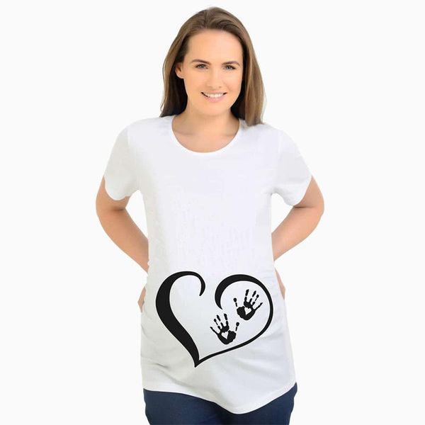 maternity & tees funny t shirt pregnant women design heart with hand print plus size pregnancy clothes casual t-shirt, White
maternity & tees funny t shirt pregnant women design heart with hand print plus size pregnancy clothes casual t-shirt, White
