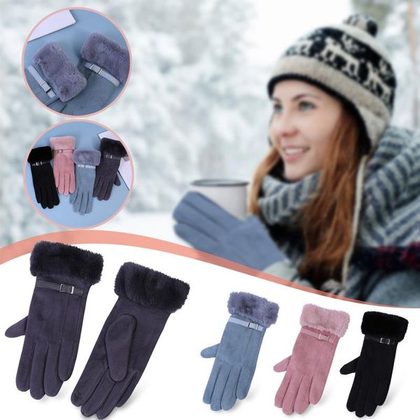 five fingers gloves 2021 fashion women' plus velvet thick suede finger touch screen glovescomfortable warm outdoor hiking full mittens, Blue;gray
five fingers gloves 2021 fashion women' plus velvet thick suede finger touch screen glovescomfortable warm outdoor hiking full mittens, Blue;gray