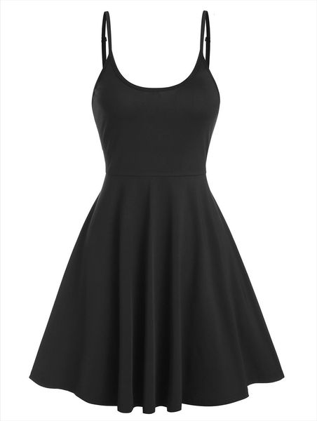 plus size 3xl casual womens dress spaghetti strap plain flare robe sleeveless solid a line mini summer femme, Black;gray
plus size 3xl casual womens dress spaghetti strap plain flare robe sleeveless solid a line mini summer femme, Black;gray