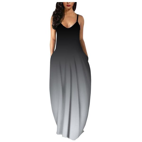 casual dresses women gradient sleeveless v neck maxi dress sundress beach long summer clothes for vestidos mujer robes, Black;gray
casual dresses women gradient sleeveless v neck maxi dress sundress beach long summer clothes for vestidos mujer robes, Black;gray