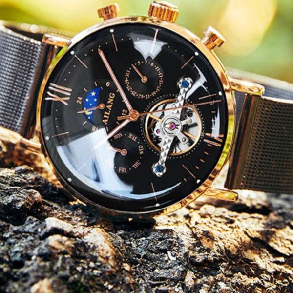 wristwatches ailang design moon phase men's mechanical watch tourbillon automatic watches waterproof business montre homme, Slivery;brown
wristwatches ailang design moon phase men's mechanical watch tourbillon automatic watches waterproof business montre homme, Slivery;brown