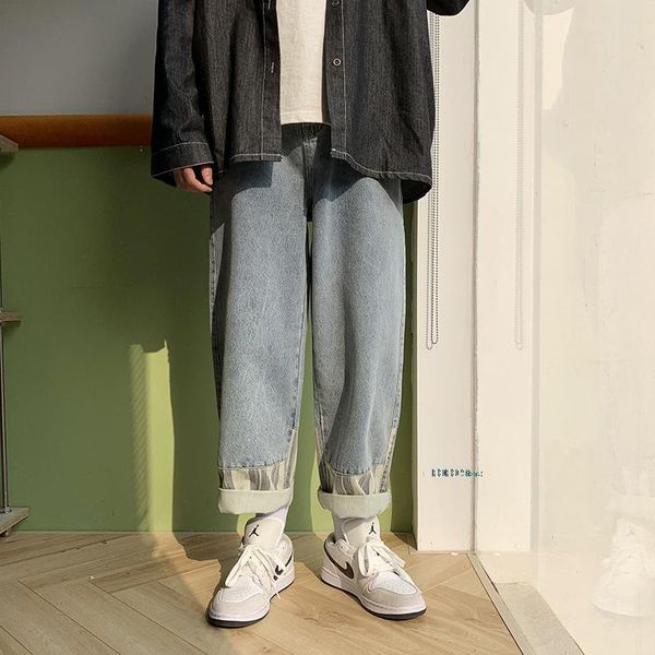 men's jeans 2021 spring high street korean light-colored denim loose straight wide-leg trend hip-hop casual daddy pants, Blue
men's jeans 2021 spring high street korean light-colored denim loose straight wide-leg trend hip-hop casual daddy pants, Blue