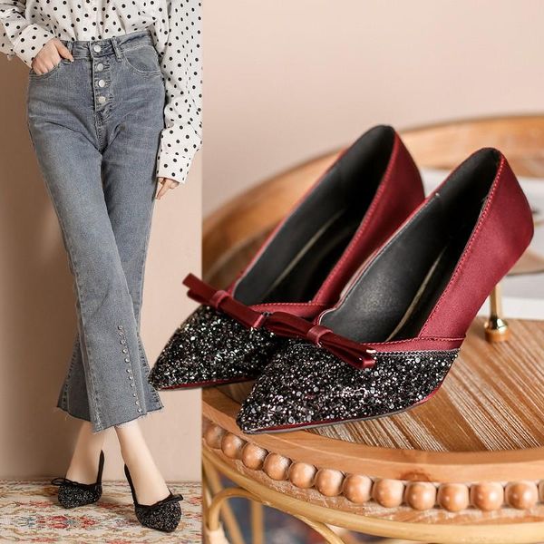 dress shoes 2021 fashion metal heel women pumps sweet bowknot pointed toe bride womans woman heels womens, Black
dress shoes 2021 fashion metal heel women pumps sweet bowknot pointed toe bride womans woman heels womens, Black