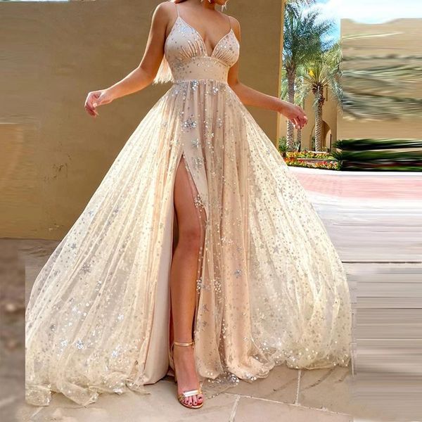 party dresses tromlfz deep v neck slit evening 2021 arrival lady sequined shinny prom ball gown summer graduation, White;black
party dresses tromlfz deep v neck slit evening 2021 arrival lady sequined shinny prom ball gown summer graduation, White;black