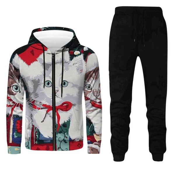 jogging clothing funny 3d printed cat sweater men and women couple christmas hooded pullover set holiday party hoodie sports 2-piece, Black;red
jogging clothing funny 3d printed cat sweater men and women couple christmas hooded pullover set holiday party hoodie sports 2-piece, Black;red
