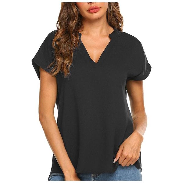 women's blouses & shirts plus size womens and fashion summer short sleeve v-neck blouse chiffon blusas mujer de moda 2021, White
women's blouses & shirts plus size womens and fashion summer short sleeve v-neck blouse chiffon blusas mujer de moda 2021, White