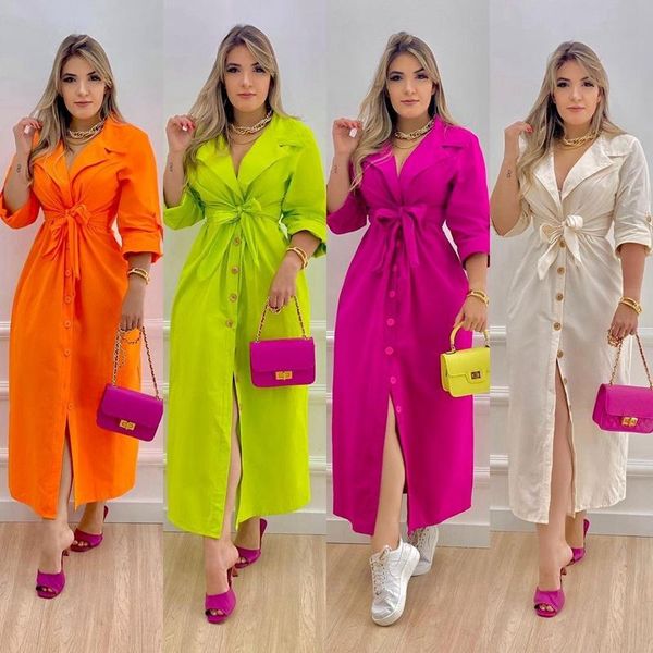 casual dresses maxi shirt dress women clothing turn down collar roll up sleeve button party belt elegant a-line long, Black;gray
casual dresses maxi shirt dress women clothing turn down collar roll up sleeve button party belt elegant a-line long, Black;gray