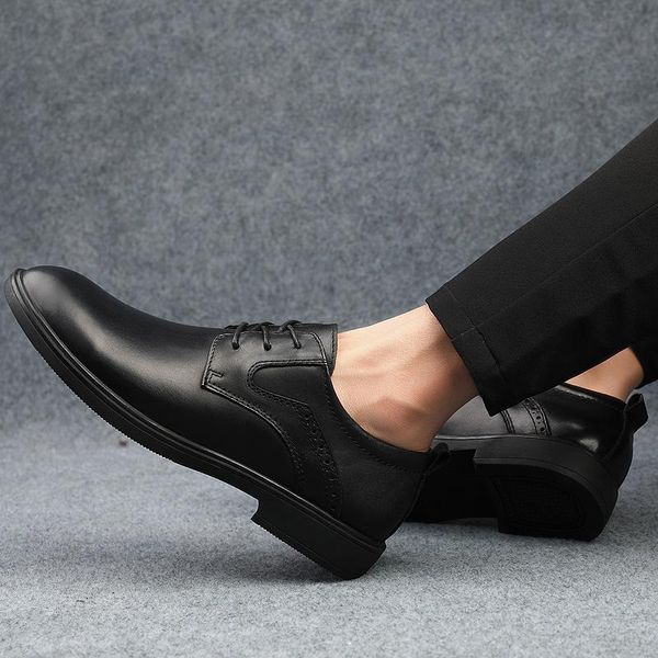 dress shoes men genuine leather office lace up classic derby suit for british business wedding party elevator a4, Black
dress shoes men genuine leather office lace up classic derby suit for british business wedding party elevator a4, Black