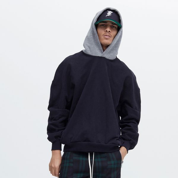 men's 2021 fashion br new simple red hat splicing contrast hoodie men's and women's same sweater, Black
men's 2021 fashion br new simple red hat splicing contrast hoodie men's and women's same sweater, Black