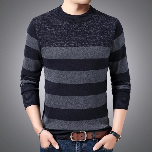 men's sweaters 2021 autumn winter striped warm sweater for business casual o-neck knitted shirt slim streetwear men clothing, White;black
men's sweaters 2021 autumn winter striped warm sweater for business casual o-neck knitted shirt slim streetwear men clothing, White;black