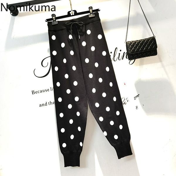 women's pants & capris nomikuma korean dot knitted harem lace up stretch high waist long women trousers causal 2021 autumn femme 6c314, Black;white
women's pants & capris nomikuma korean dot knitted harem lace up stretch high waist long women trousers causal 2021 autumn femme 6c314, Black;white