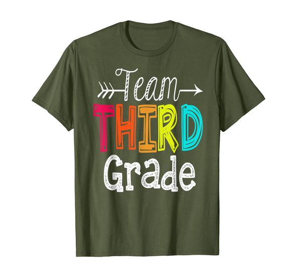 team 3rd third grade tshirt teacher back to school gift t-shirt, White;black