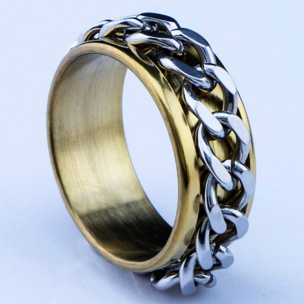 cluster rings arrival 316l stainless steel gold chain mens spinner fashion men's jewelry a296, Golden;silver
cluster rings arrival 316l stainless steel gold chain mens spinner fashion men's jewelry a296, Golden;silver
