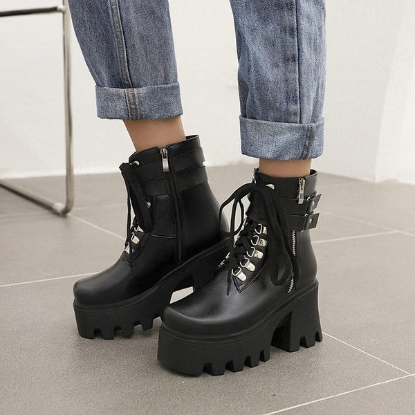 boots lace up women black ankle high heels 2021 spring autumn platform shoes female short side zipper quality
boots lace up women black ankle high heels 2021 spring autumn platform shoes female short side zipper quality
