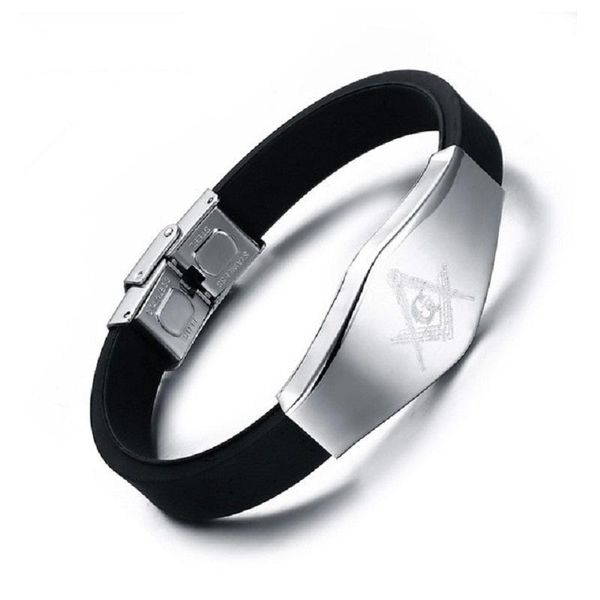 charm bracelets cool masonic pattern black silicone+stainless steel casual bangles for men band jewelry, Golden;silver
charm bracelets cool masonic pattern black silicone+stainless steel casual bangles for men band jewelry, Golden;silver