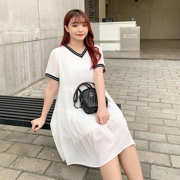 the new fashion plus-size summer fat girl short-sleeved v neck fairy dress 2333 yyep, Black;gray
the new fashion plus-size summer fat girl short-sleeved v neck fairy dress 2333 yyep, Black;gray