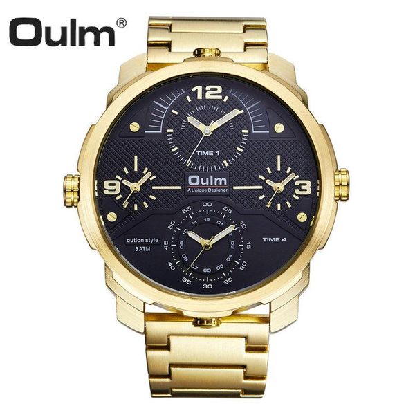wristwatches oulm creative big dial watch men 4 time zone wristwatch golden mens watches male clock steel strap reloj, Slivery;brown
wristwatches oulm creative big dial watch men 4 time zone wristwatch golden mens watches male clock steel strap reloj, Slivery;brown