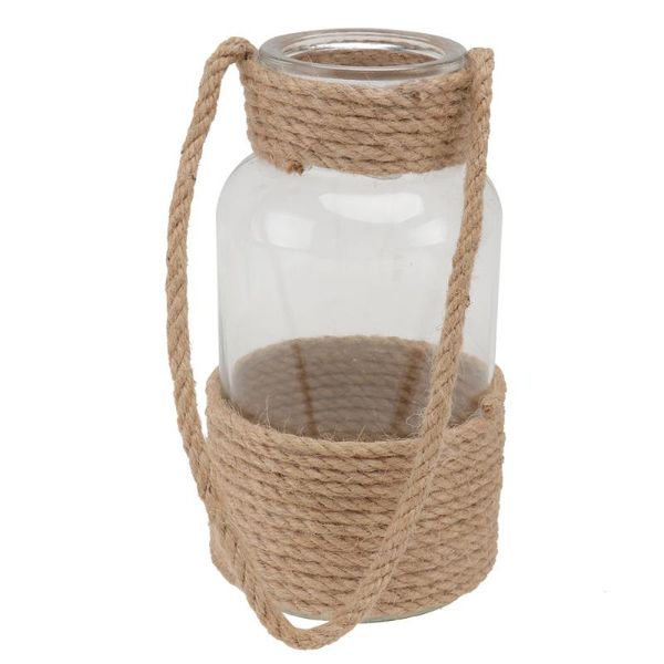 vases 1pc manual woven rope glass vase flower arrangement ( rope)