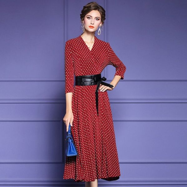 2021 new fashion a-line dots casual dress women's short sleeve autumn winter v-neck celebrity print over knee long solid skirt 0vfk, Black;gray
2021 new fashion a-line dots casual dress women's short sleeve autumn winter v-neck celebrity print over knee long solid skirt 0vfk, Black;gray