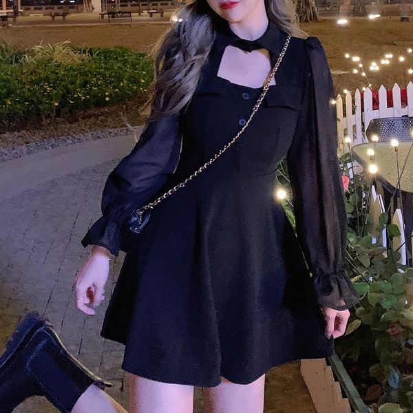 casual dresses lolita goth style sweet cool dark black retro plain printed hollow waist slim spring autumn fashion woman dress psv2, Black;gray
casual dresses lolita goth style sweet cool dark black retro plain printed hollow waist slim spring autumn fashion woman dress psv2, Black;gray