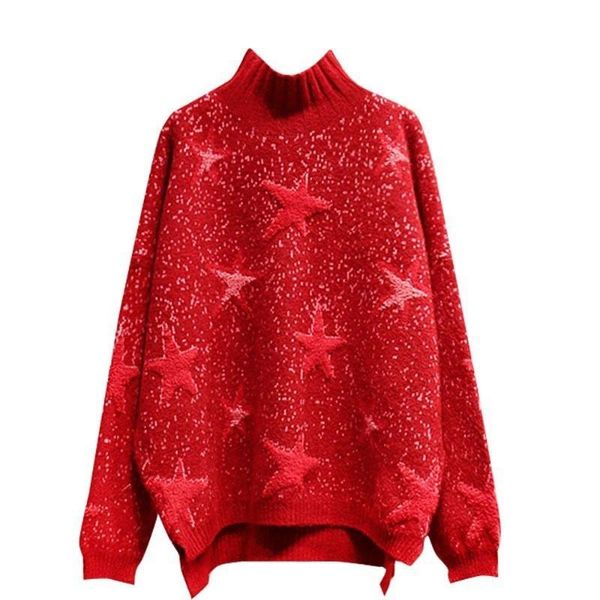 lugentolo turtleneck sweaters women korean fashion loose casual five-pointed star print spring autumn sweater, White;black
lugentolo turtleneck sweaters women korean fashion loose casual five-pointed star print spring autumn sweater, White;black