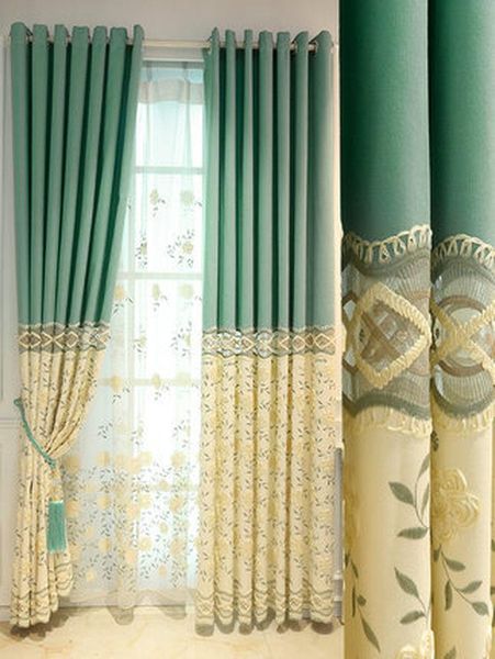 curtain & drapes european green floral fabric curtains modern minimalist for living room bedroom custom size 
curtain & drapes european green floral fabric curtains modern minimalist for living room bedroom custom size