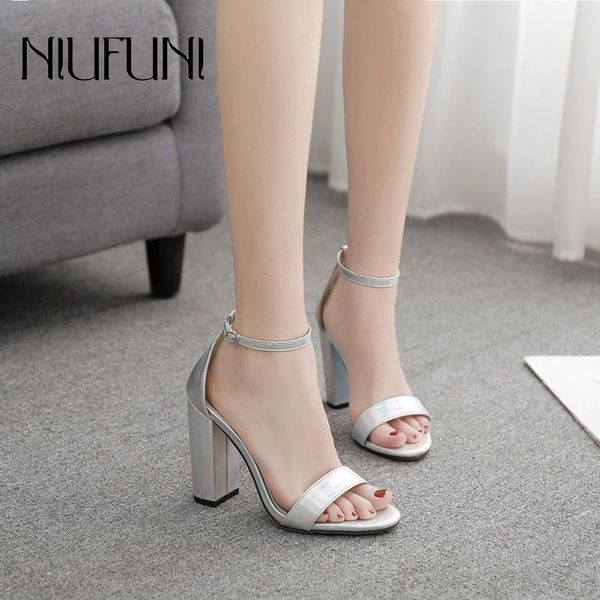 fashion silver solid color women's sandals belt buckle shallow niufuni high heels simple thick heels slip on summer ladies shoes, Black
fashion silver solid color women's sandals belt buckle shallow niufuni high heels simple thick heels slip on summer ladies shoes, Black
