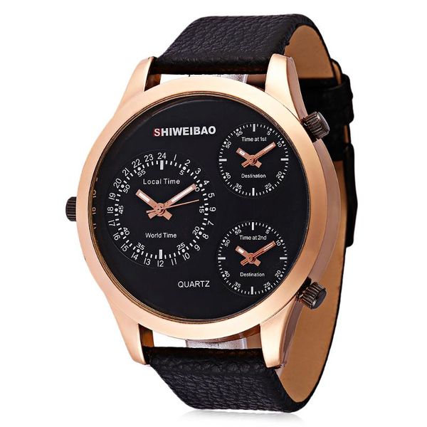 wristwatches shiweibao fashion sports casual men's quartz watch three time leather strap gold wrist clock hours relogio masculino, Slivery;brown
wristwatches shiweibao fashion sports casual men's quartz watch three time leather strap gold wrist clock hours relogio masculino, Slivery;brown