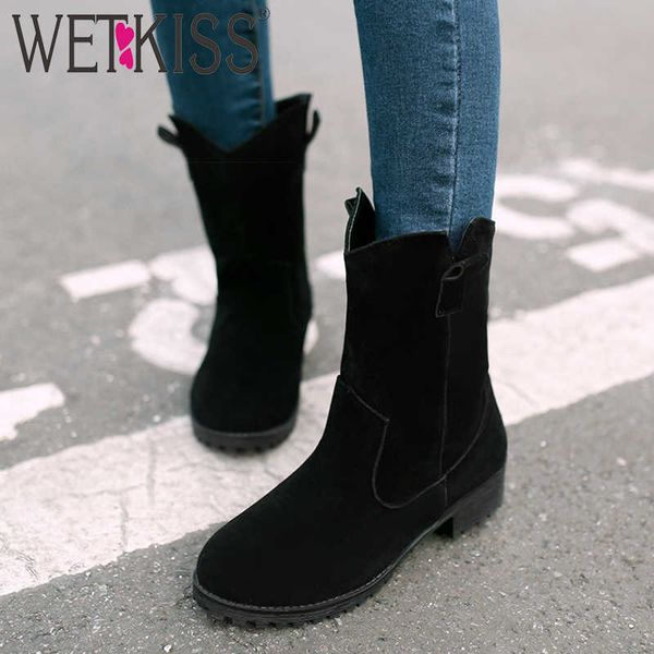 wetkiss mid-calf boots women motorcycle boot round toe thick heels low shoes female flock platform shoes ladies shoes winter 210630, Black
wetkiss mid-calf boots women motorcycle boot round toe thick heels low shoes female flock platform shoes ladies shoes winter 210630, Black