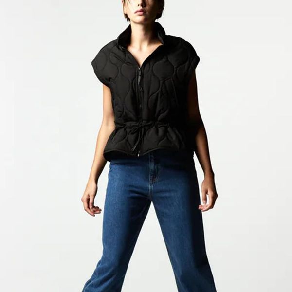 women's vests novalya casual slim stand collar women fashion black drawstring coats elegant zipper closure female ladies, Black;white
women's vests novalya casual slim stand collar women fashion black drawstring coats elegant zipper closure female ladies, Black;white