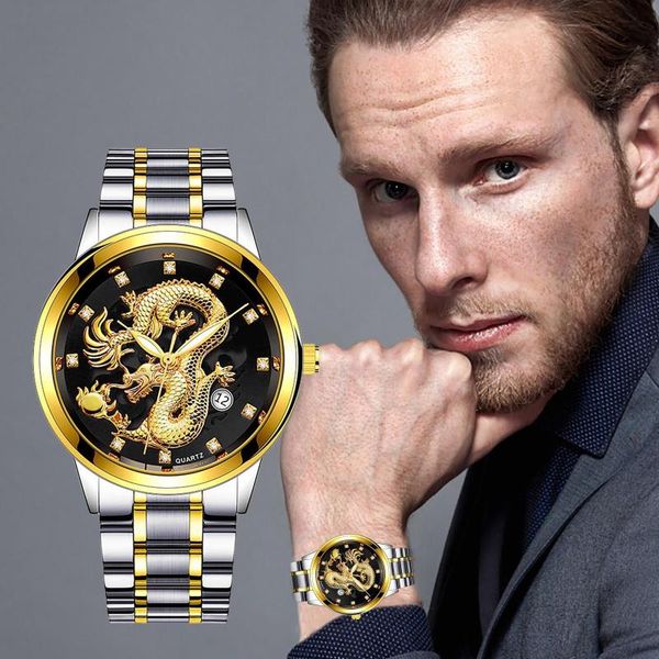 wristwatches watch for men round watches dragon figure fashion domineering quartz steel strap wristwatch relogio masculino, Slivery;brown
wristwatches watch for men round watches dragon figure fashion domineering quartz steel strap wristwatch relogio masculino, Slivery;brown