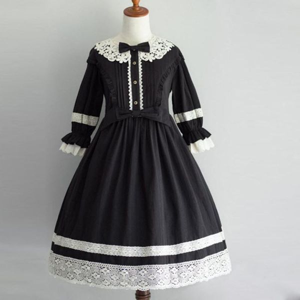 casual dresses long sleeve dress women spring gothic korean style students vintage leisure bow patchwork lace fashion robe femme, Black;gray
casual dresses long sleeve dress women spring gothic korean style students vintage leisure bow patchwork lace fashion robe femme, Black;gray