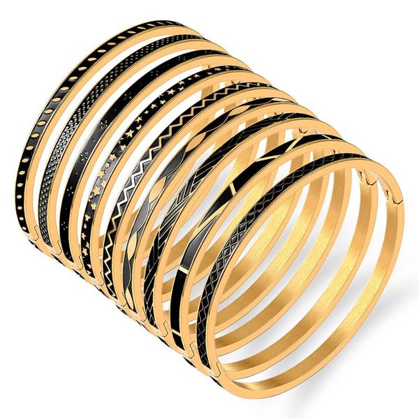 bangle luxury black enamel bracelets and bangles stainless steel geometric gold jewelry women love wedding bijoux femme
bangle luxury black enamel bracelets and bangles stainless steel geometric gold jewelry women love wedding bijoux femme