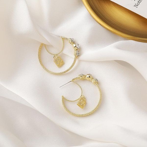 dangle & chandelier 2021 trendy korean fashion moon zircon drop earrings for women elegant circle earring jewelry, Silver
dangle & chandelier 2021 trendy korean fashion moon zircon drop earrings for women elegant circle earring jewelry, Silver