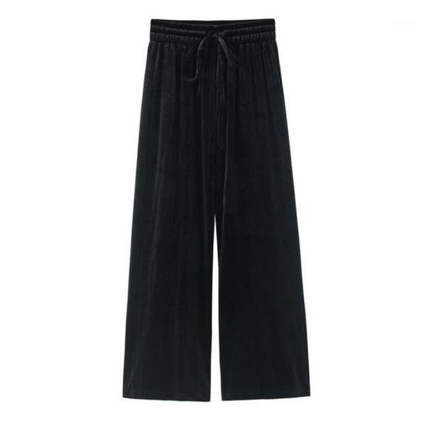 women's pants & capris autumn winter gold velvet wide leg sweatpants high waist loose casual track joggers women long trousers spodnie, Black;white
women's pants & capris autumn winter gold velvet wide leg sweatpants high waist loose casual track joggers women long trousers spodnie, Black;white