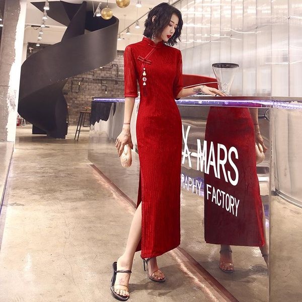 xs-3xl burgundy exquisite chinese bridal wedding dress female temperament long novelty cheongsam slim elegant qipao ethnic clothing, Red
xs-3xl burgundy exquisite chinese bridal wedding dress female temperament long novelty cheongsam slim elegant qipao ethnic clothing, Red
