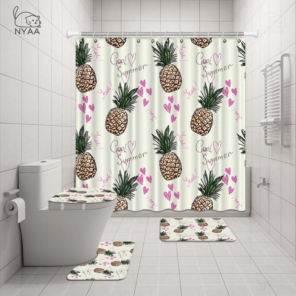 cool personality pineapple 3d shower curtain beach fabric bathroom curtains non-slip bath mat lid toilet rug set home decoration
cool personality pineapple 3d shower curtain beach fabric bathroom curtains non-slip bath mat lid toilet rug set home decoration