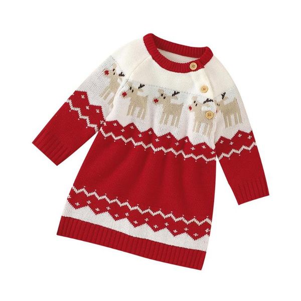 girl's dresses winter long sleeve little kids girls sweater dress autumn christmas reindeer knitted toddler & infant clothes one pieces, Red;yellow
girl's dresses winter long sleeve little kids girls sweater dress autumn christmas reindeer knitted toddler & infant clothes one pieces, Red;yellow