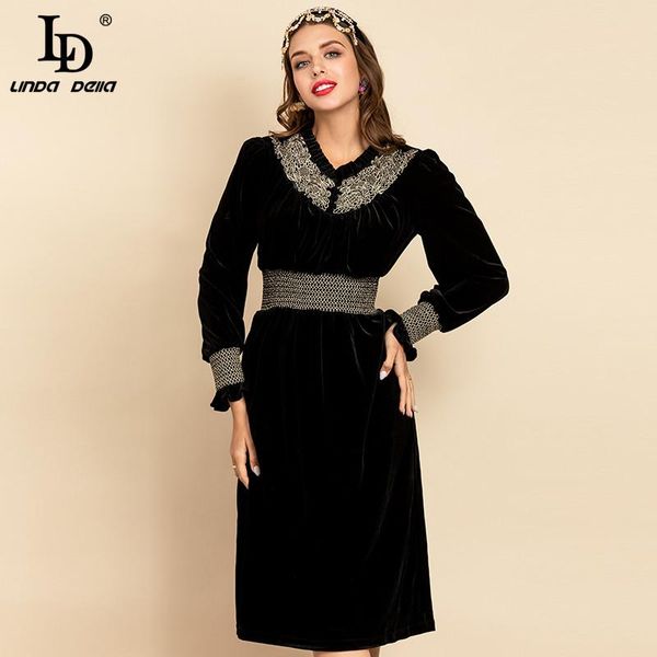 casual dresses ld linda della 2021 spring fashion black velvet dress women long sleeve gold embroidery mid-length vintage party, Black;gray
casual dresses ld linda della 2021 spring fashion black velvet dress women long sleeve gold embroidery mid-length vintage party, Black;gray