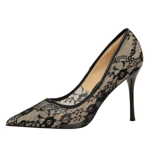 dress shoes 2021 summer light lace women's high-heeled pointed mesh shallow mouth hollow high-heel, Black
dress shoes 2021 summer light lace women's high-heeled pointed mesh shallow mouth hollow high-heel, Black