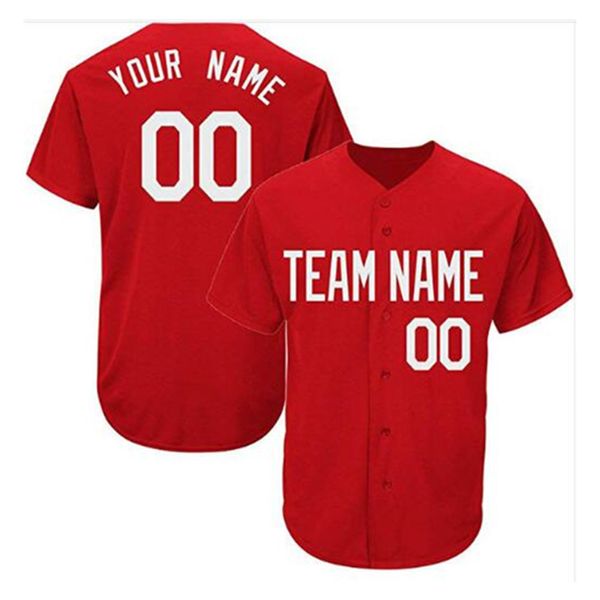 Image of Custom Baseball Jersey Button Down Shirts Personalize Stitched Name and Number for Men Fans Tops